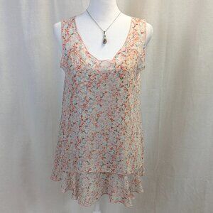 CAbi Size XS Sleeveless Muted Floral Tunic